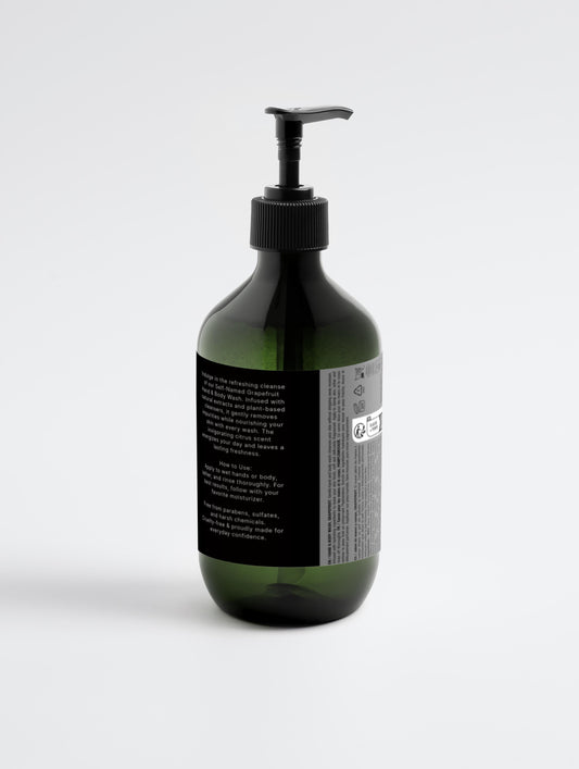 Hand & Body Wash, Grapefruit Ingredients:
Betaine, Berry extract Gluten Free
Nut Free
Vegan
Natural Certified
